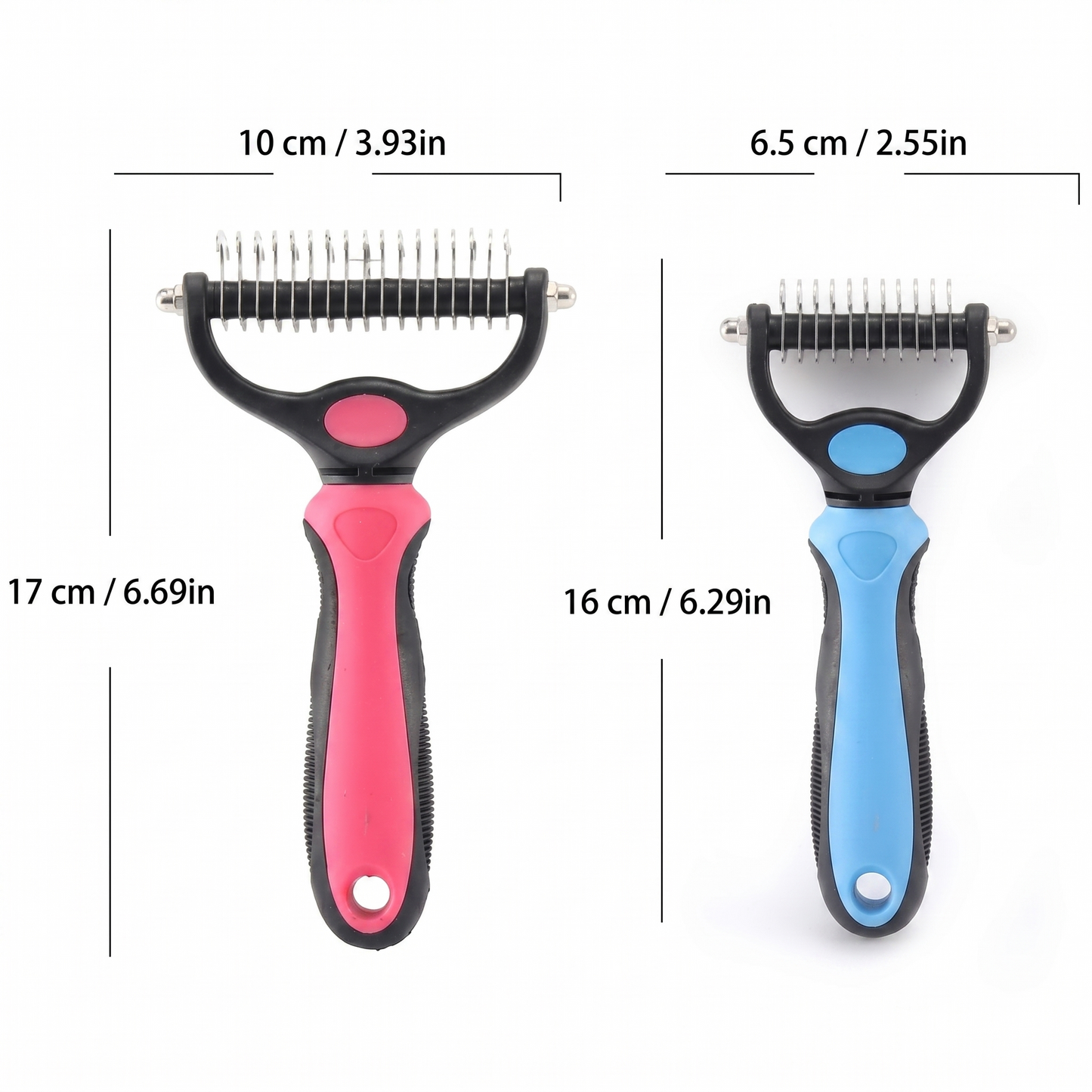 Double-sided pet hair removal brush