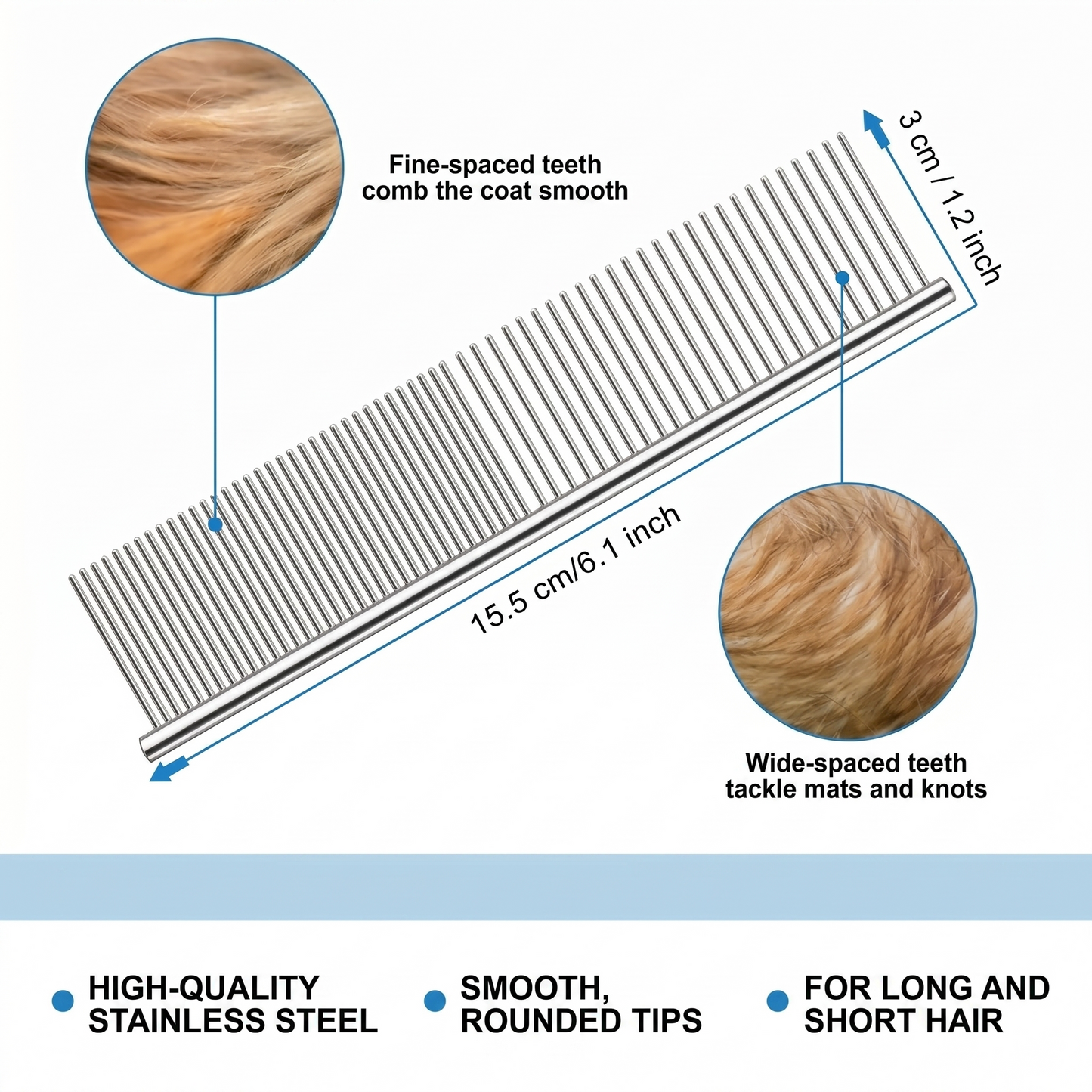 Double-sided pet hair removal brush