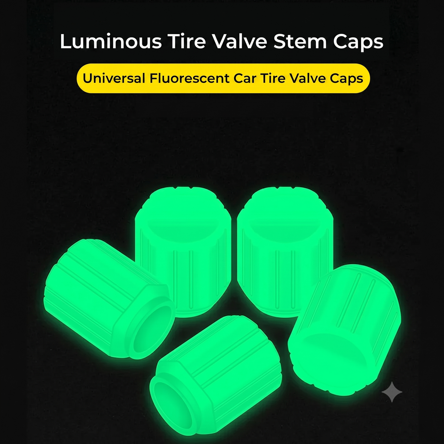 Glowing valve caps for car and bike