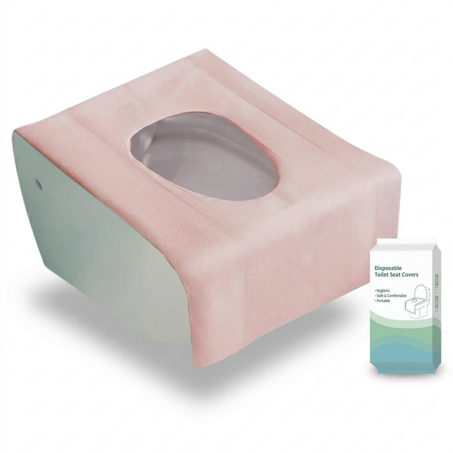 Set of disposable, waterproof toilet seat covers
