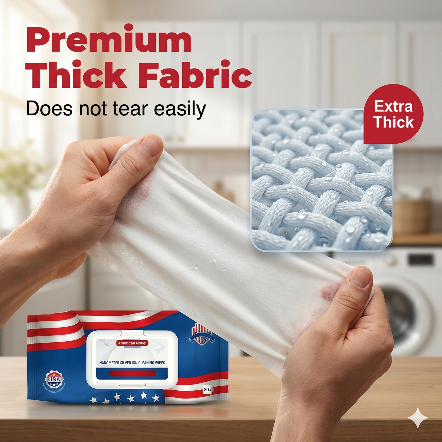 US Nano Silver Ion Ultra-Clean Wipes (80 sheets/pack)