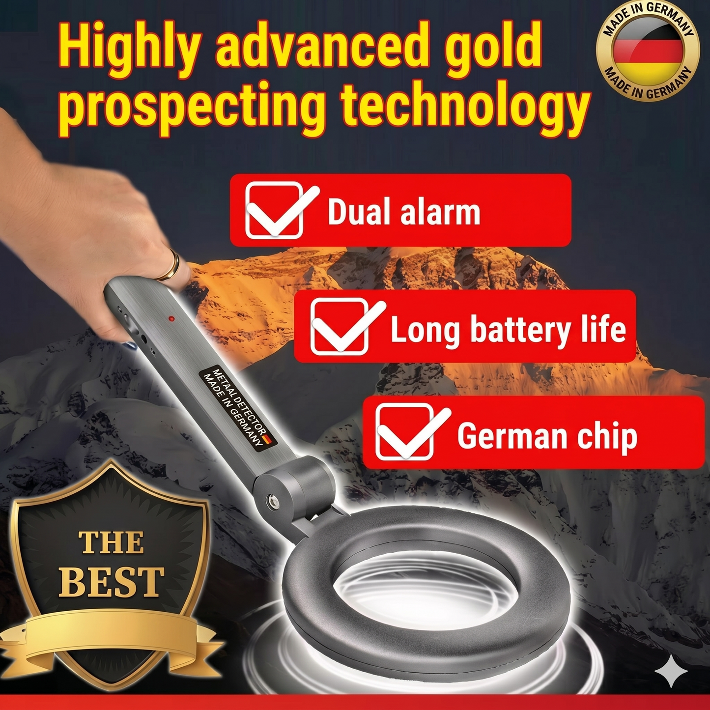 LED Flashing Alarm Metal Detector