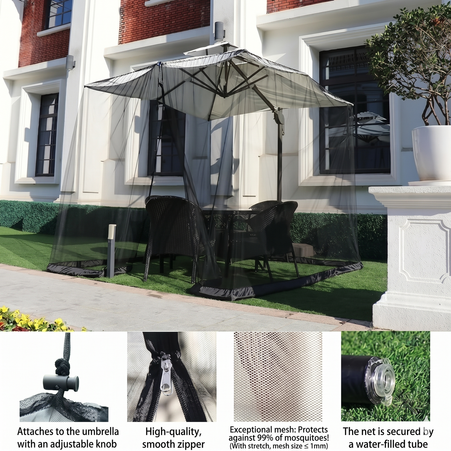 Parasol table screen