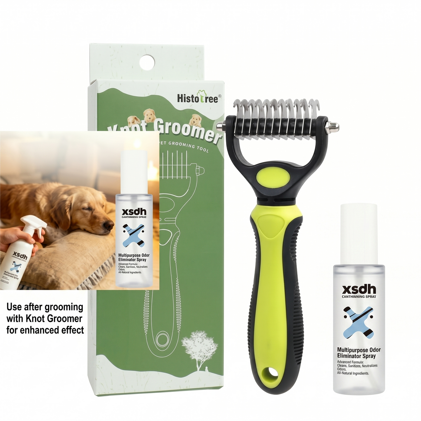 Double-sided pet hair removal brush