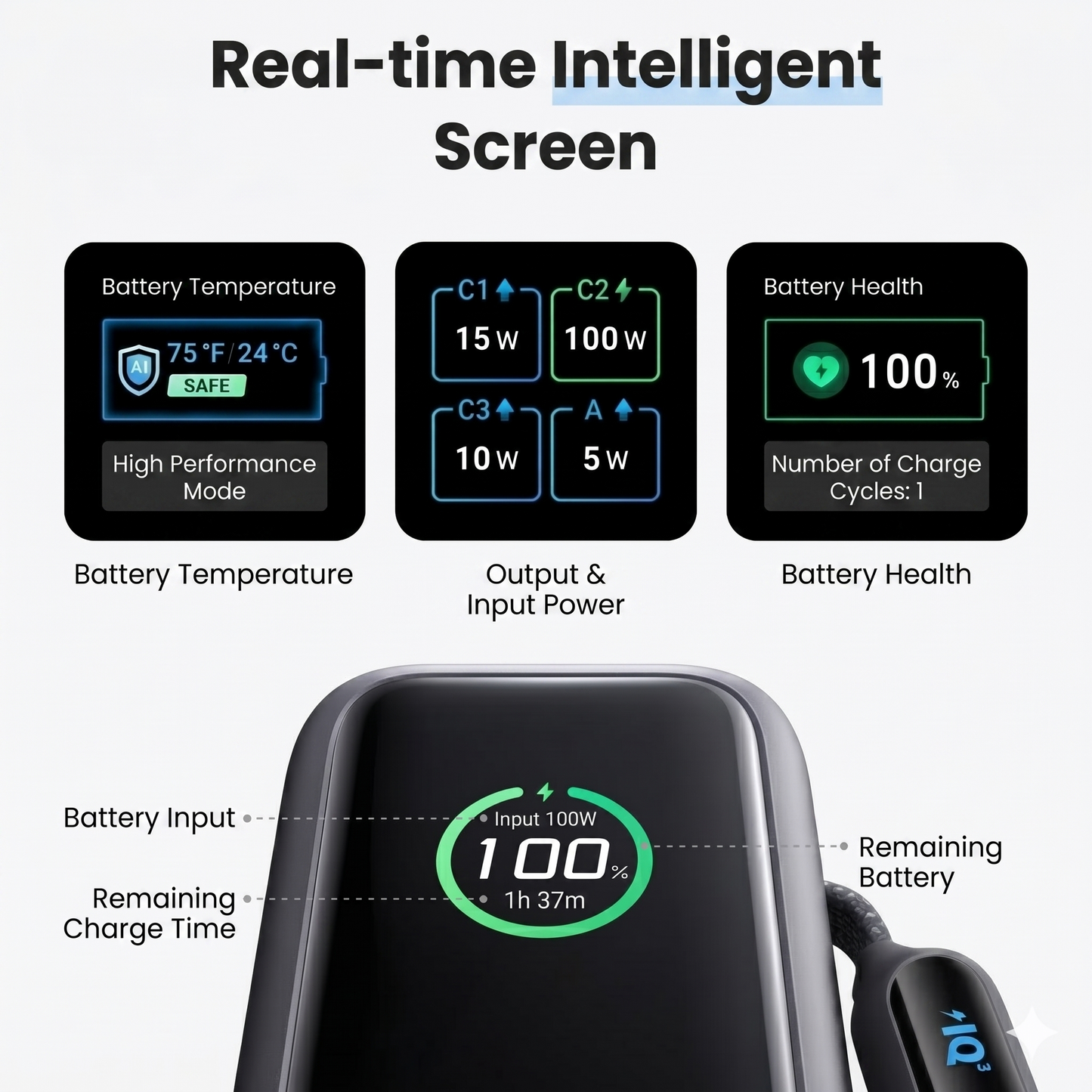 Portable Charger with Built-in Cable