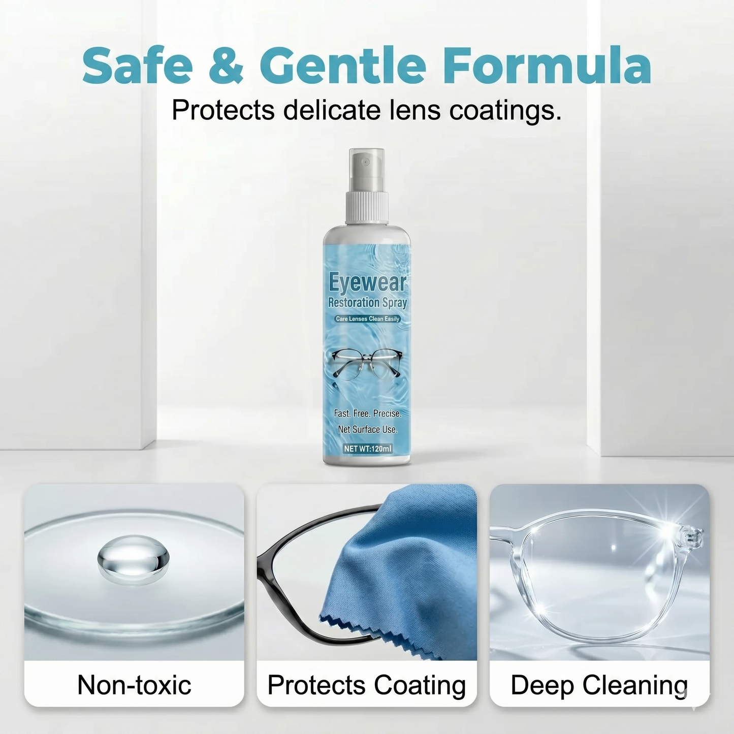 Professional lens scratch repair spray restores the original clarity