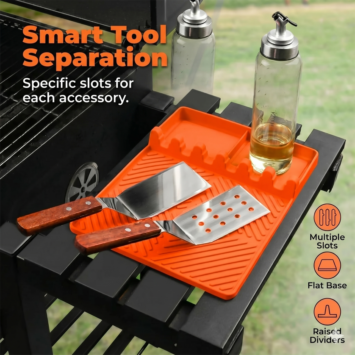 High-quality silicone grill mat for side shelf – protects against grease and spills
