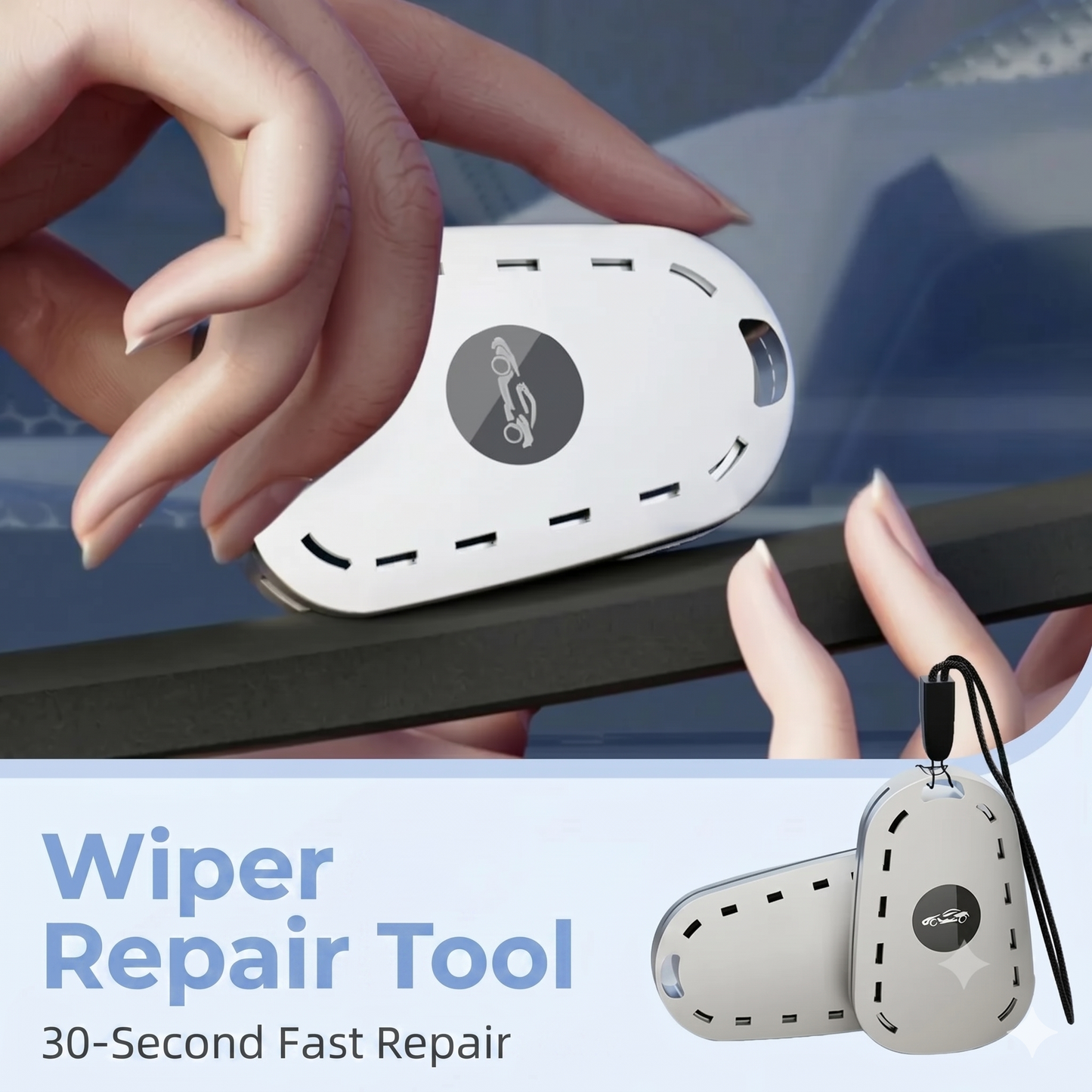 Universal windshield wiper repair tool restores worn rubber blades in 30 seconds