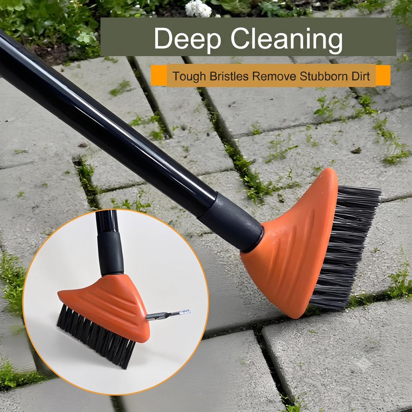 3-in-1 grout brush for patio and driveway