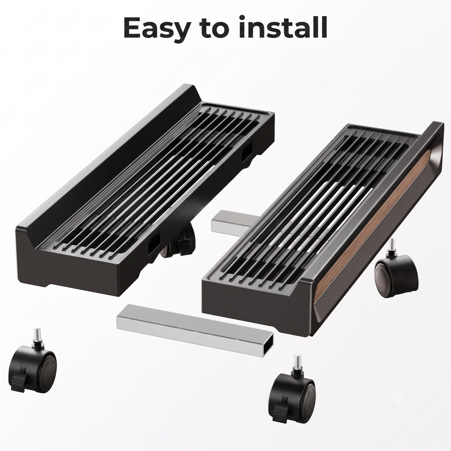 Adjustable computer stand on wheels