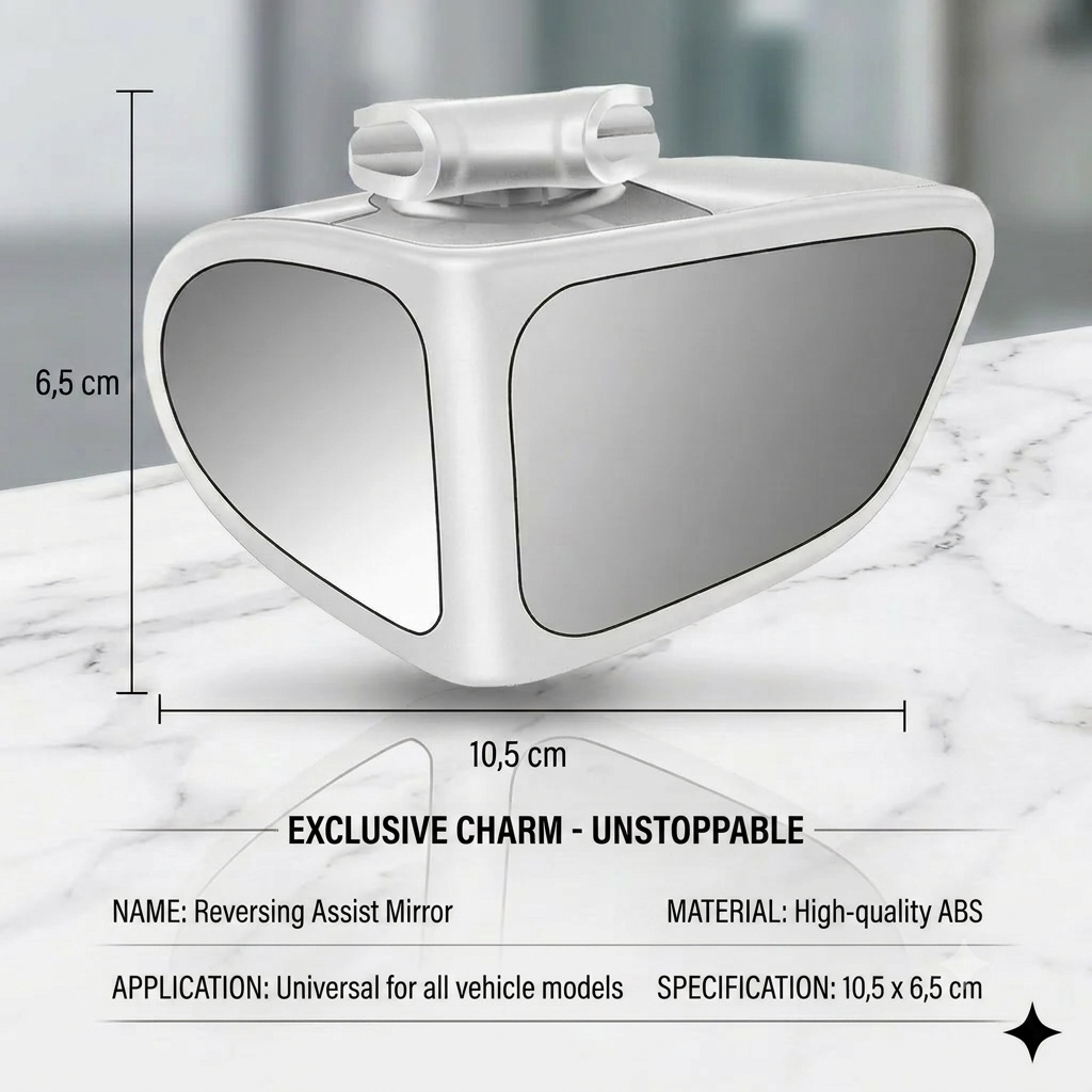 Double-lens mirror with 360° adjustable blind spot view