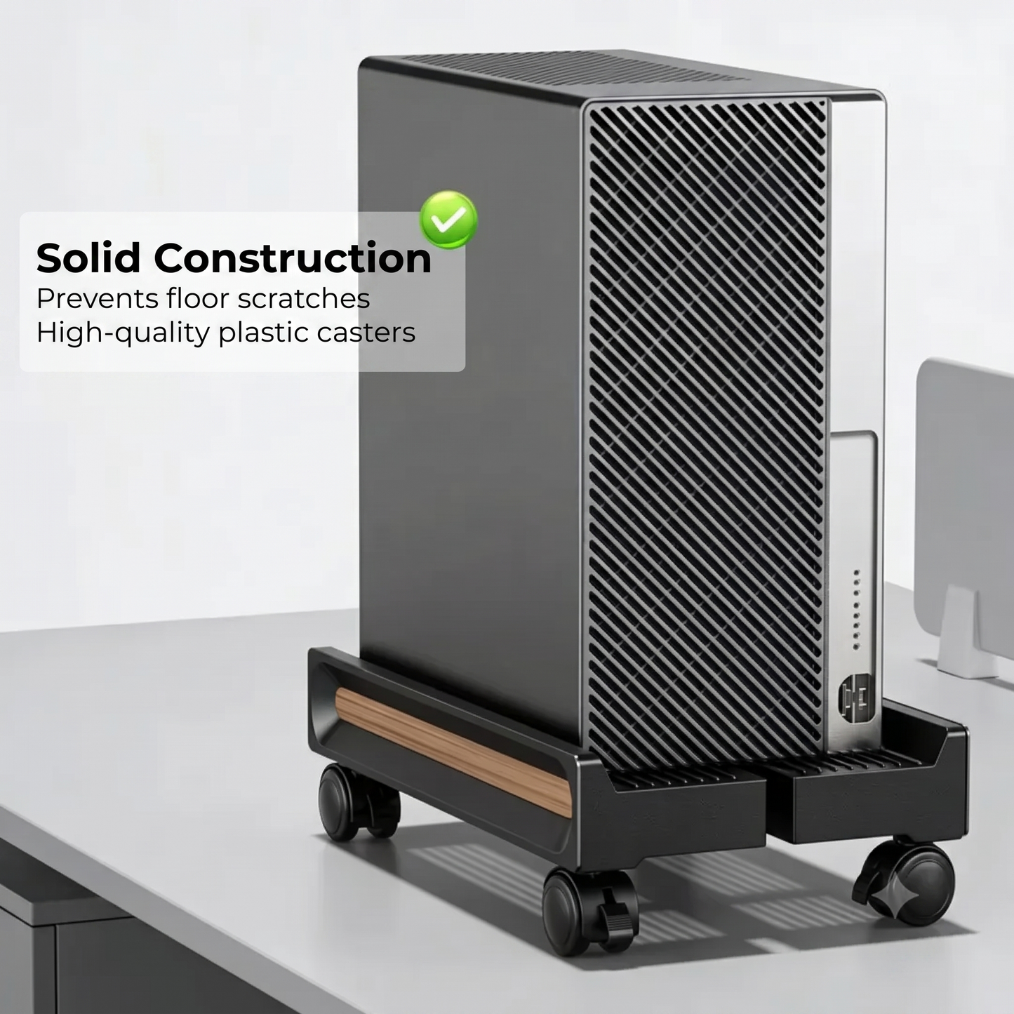 Adjustable computer stand on wheels