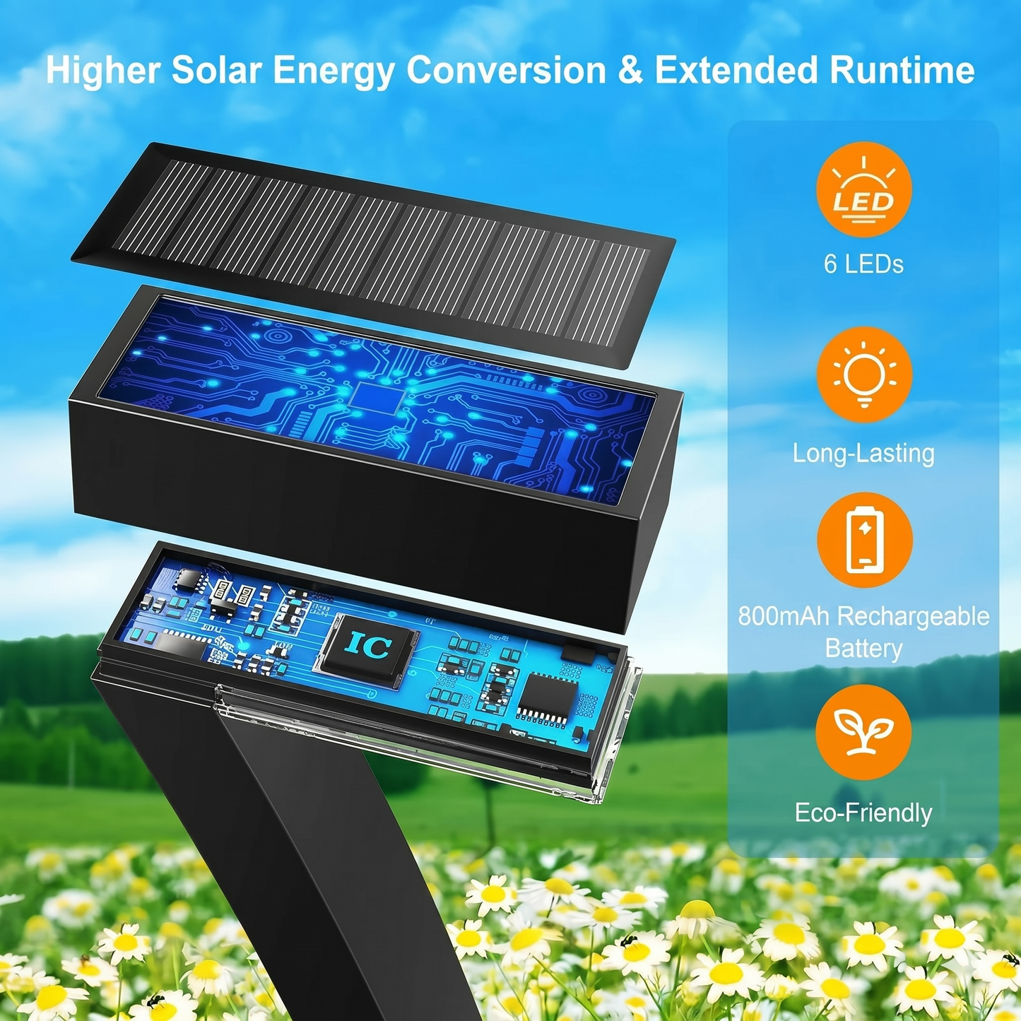 Creative, waterproof solar-powered path lighting