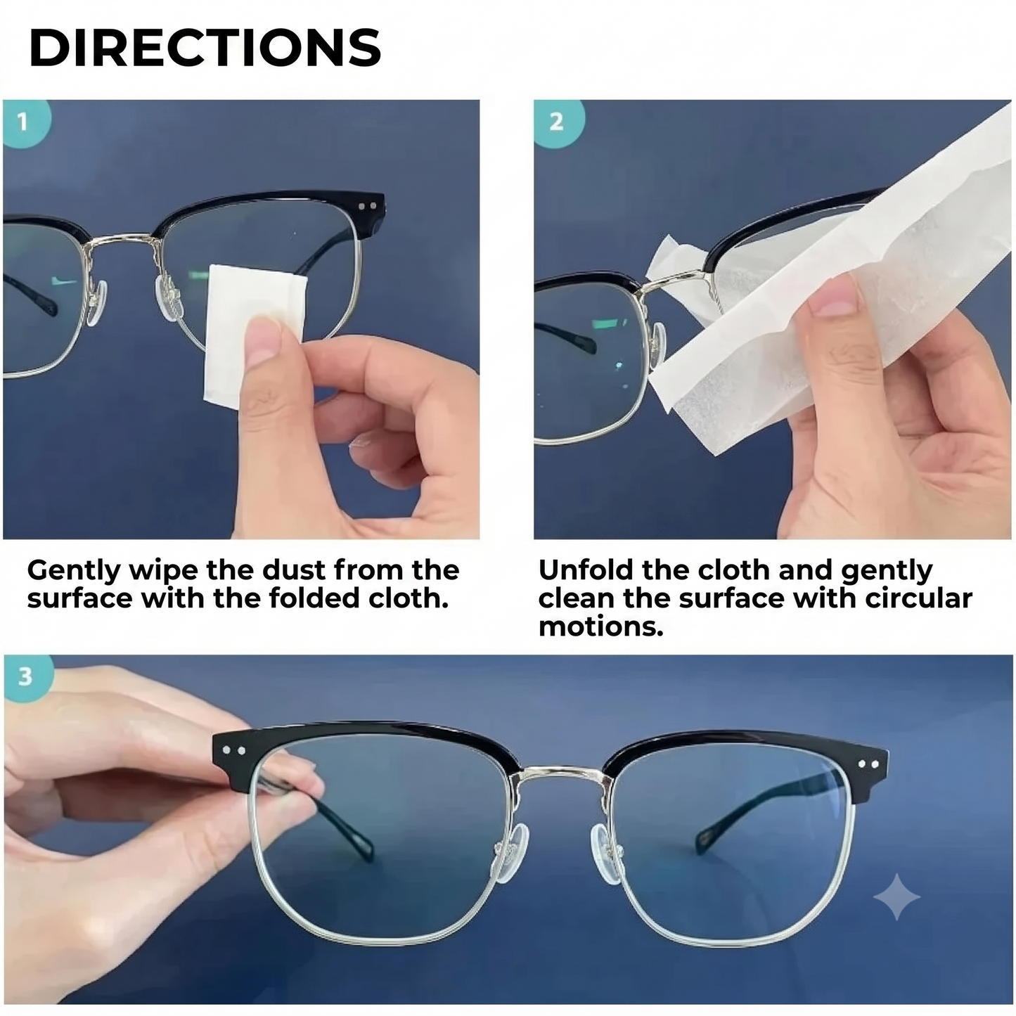 Anti-fog cleaning wipes for glasses (100 pieces)