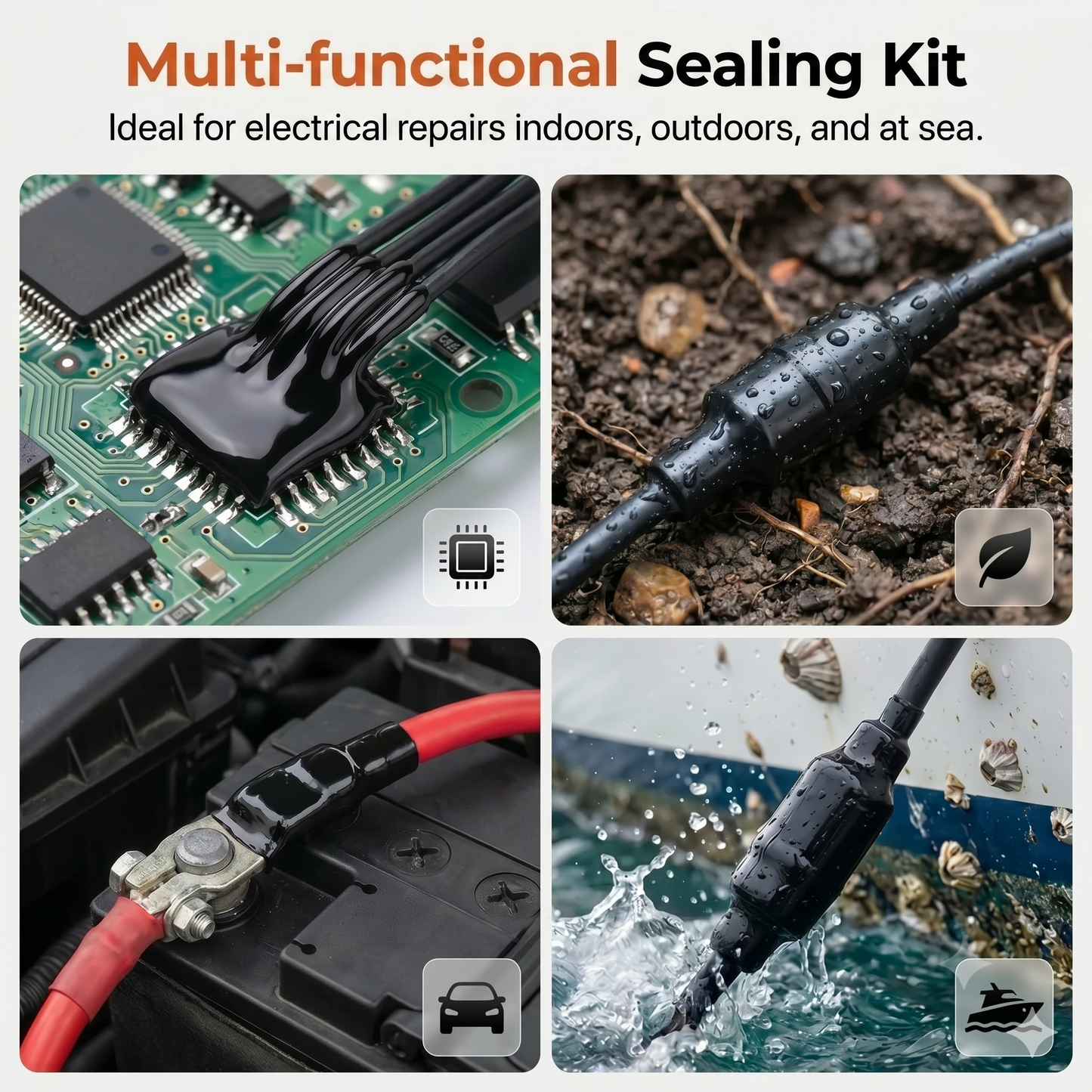 Liquid electrical insulation tape as a sealant