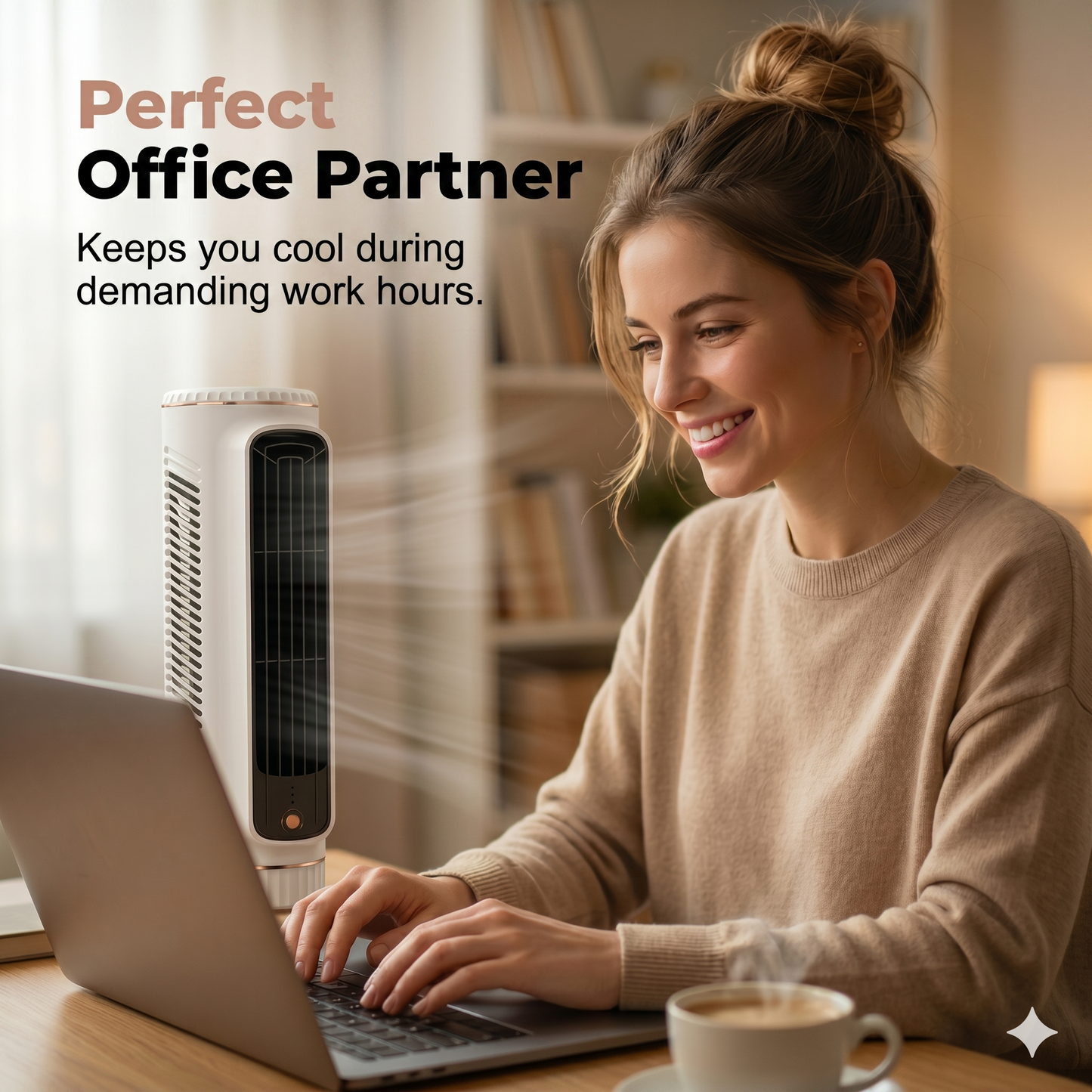 Portable USB tower fan with 3 speeds