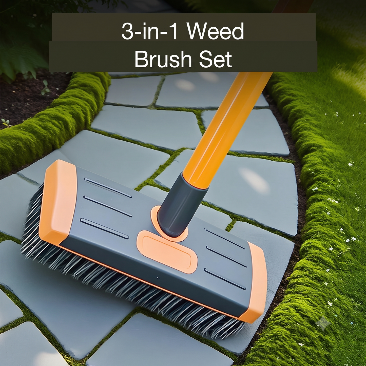 3-in-1 grout brush for patio and driveway