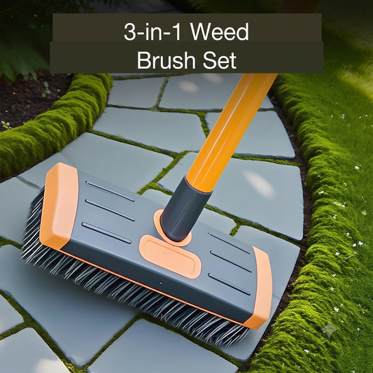 3-in-1 grout brush for patio and driveway