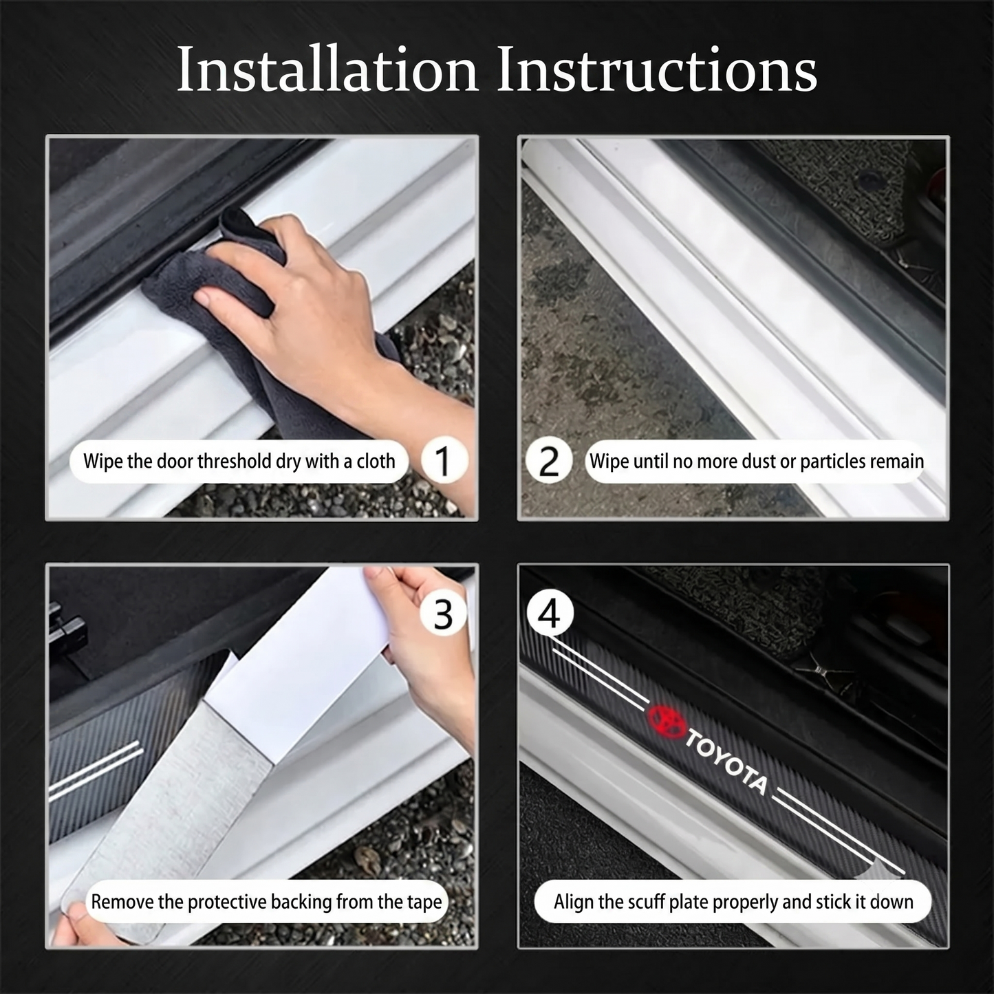 Car door sill protectors (set of 4)