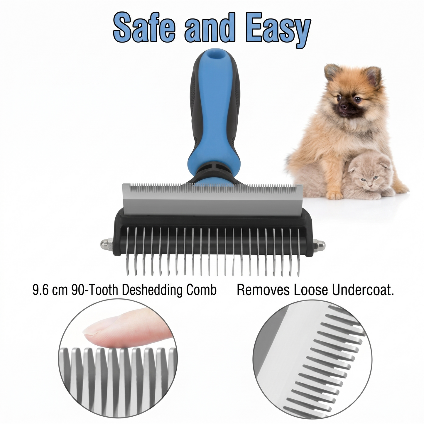 Double-sided pet hair removal brush