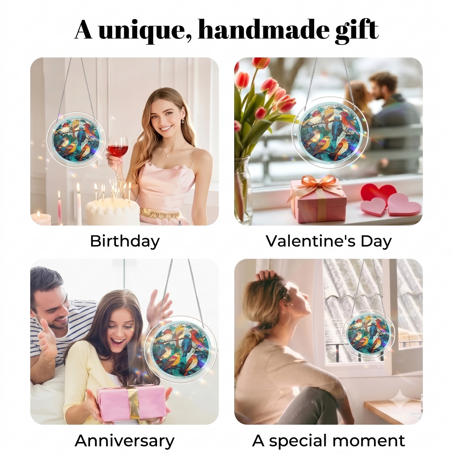 Hanging acrylic puzzle with suncatcher, 83 pieces