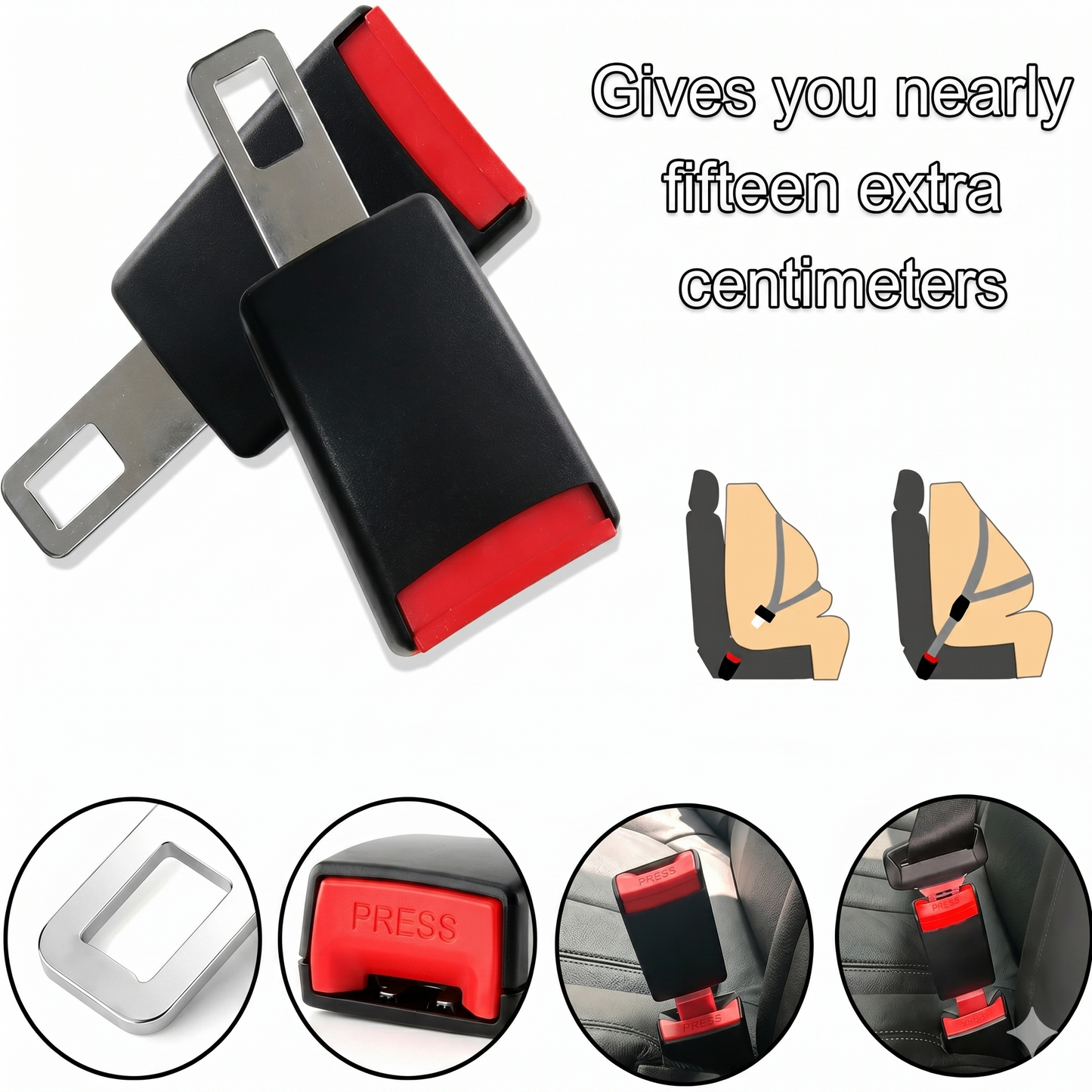 Universal car seat belt extender