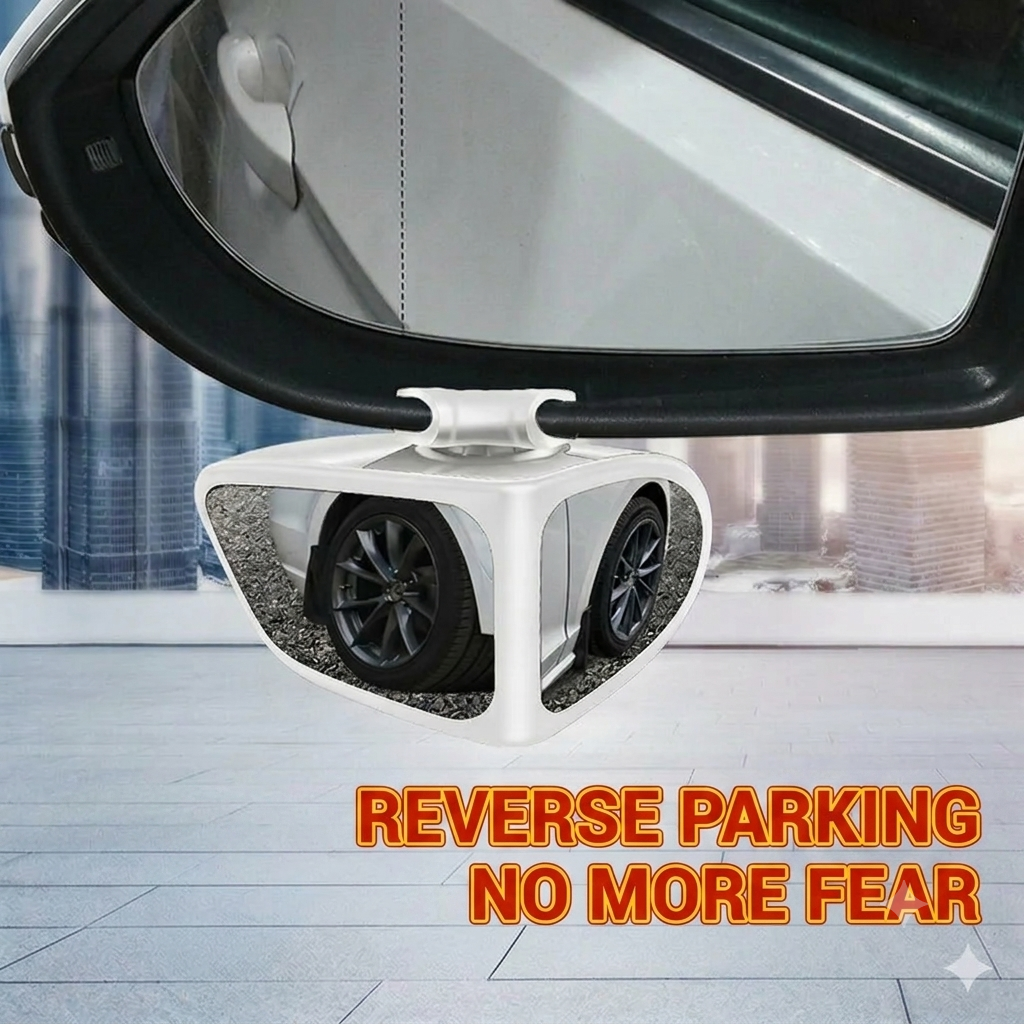 Double-lens mirror with 360° adjustable blind spot view