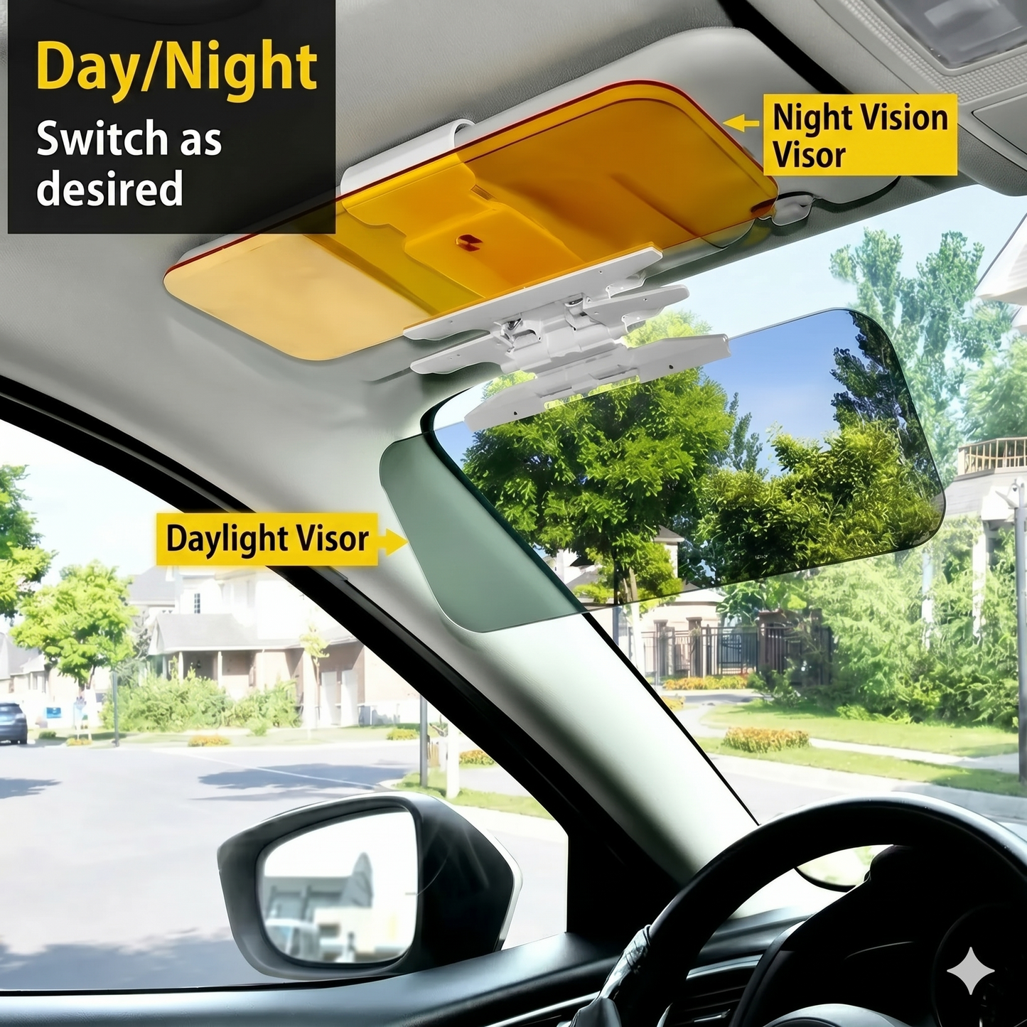 Clip-on anti-glare car visor