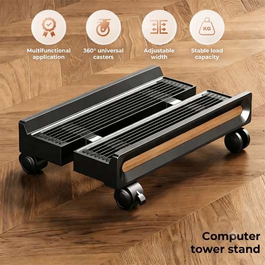 Adjustable computer stand on wheels