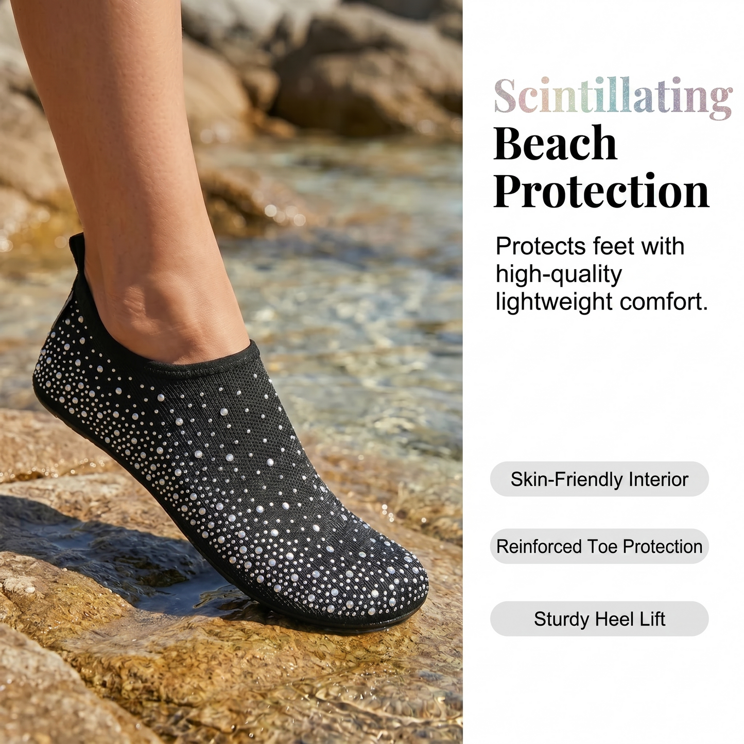 Quick-drying water shoes for beach walking