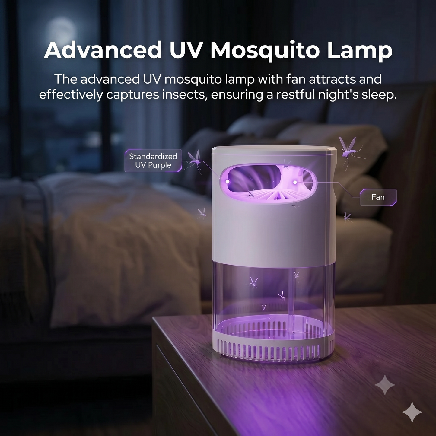 UV Mosquito Lamp – USB-powered, chemical-free, ultra-quiet