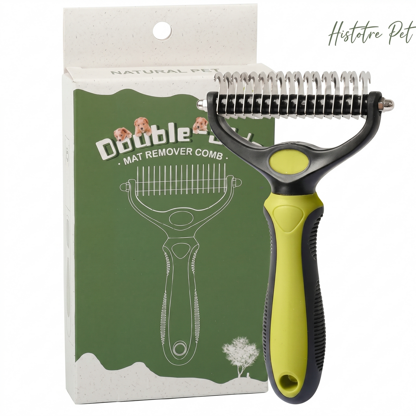 Double-sided pet hair removal brush