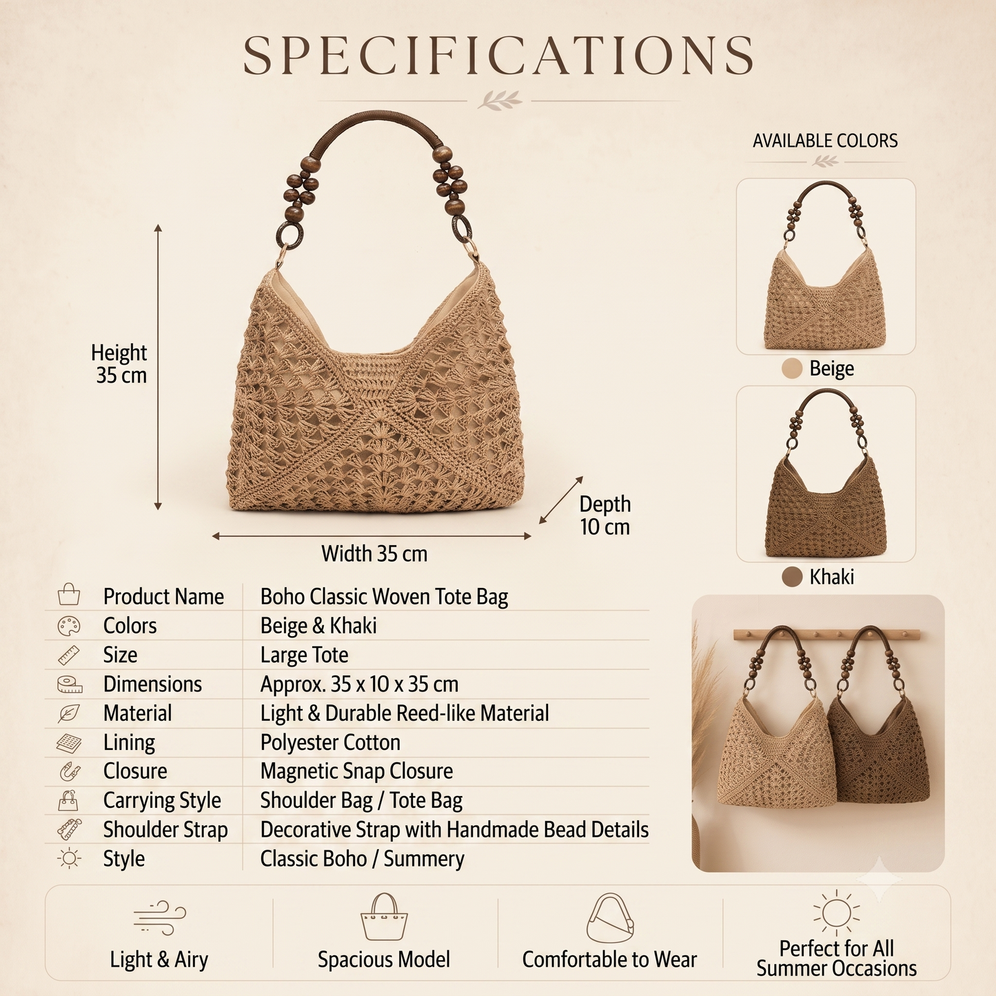 Boho Classic woven shopper bag