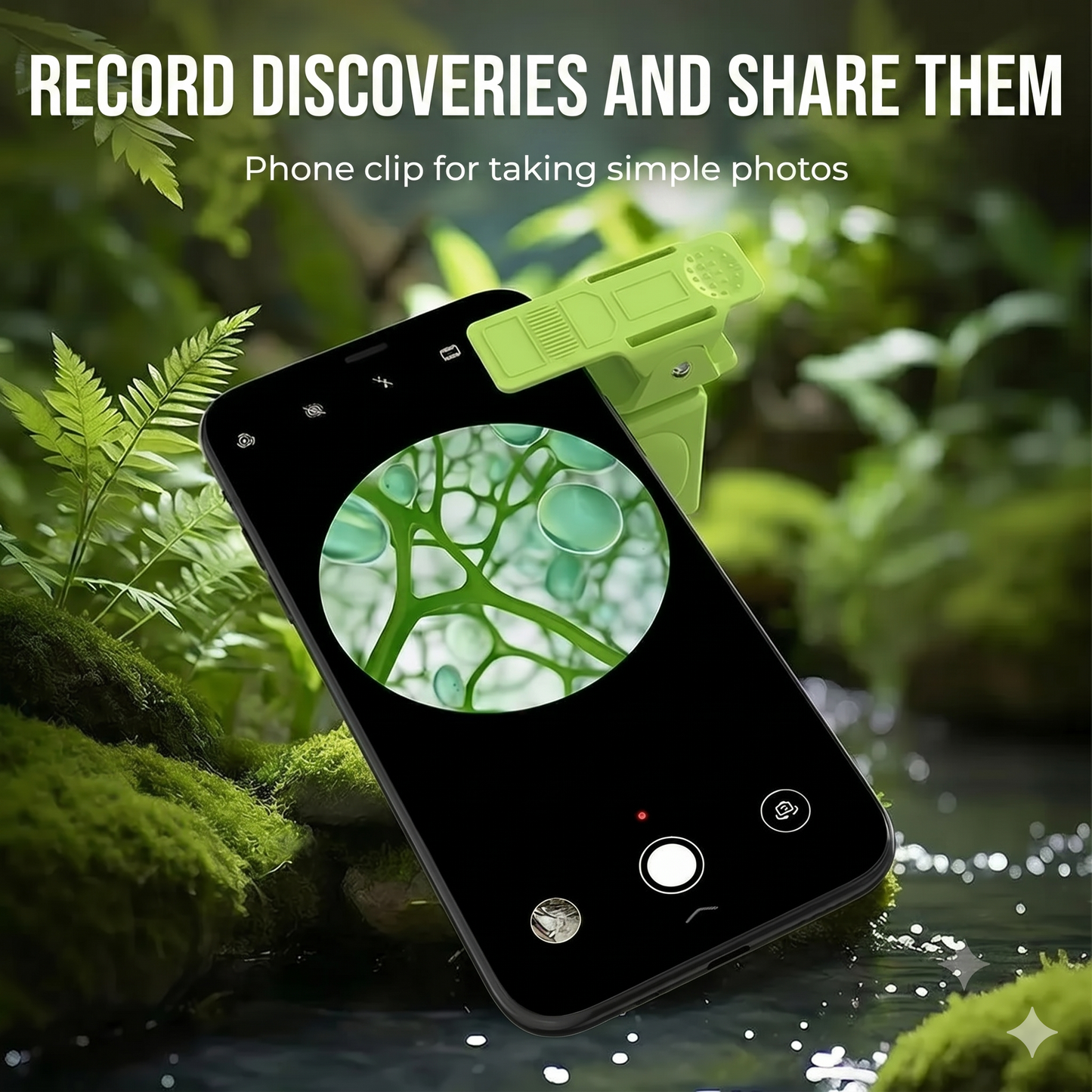Portable educational microscope with phone holder for kids