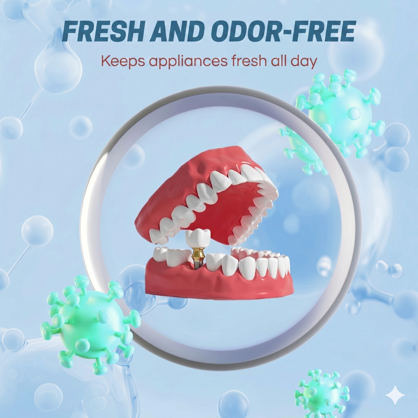 Cleaning tablets for braces against odor and stains (10 pieces per set)