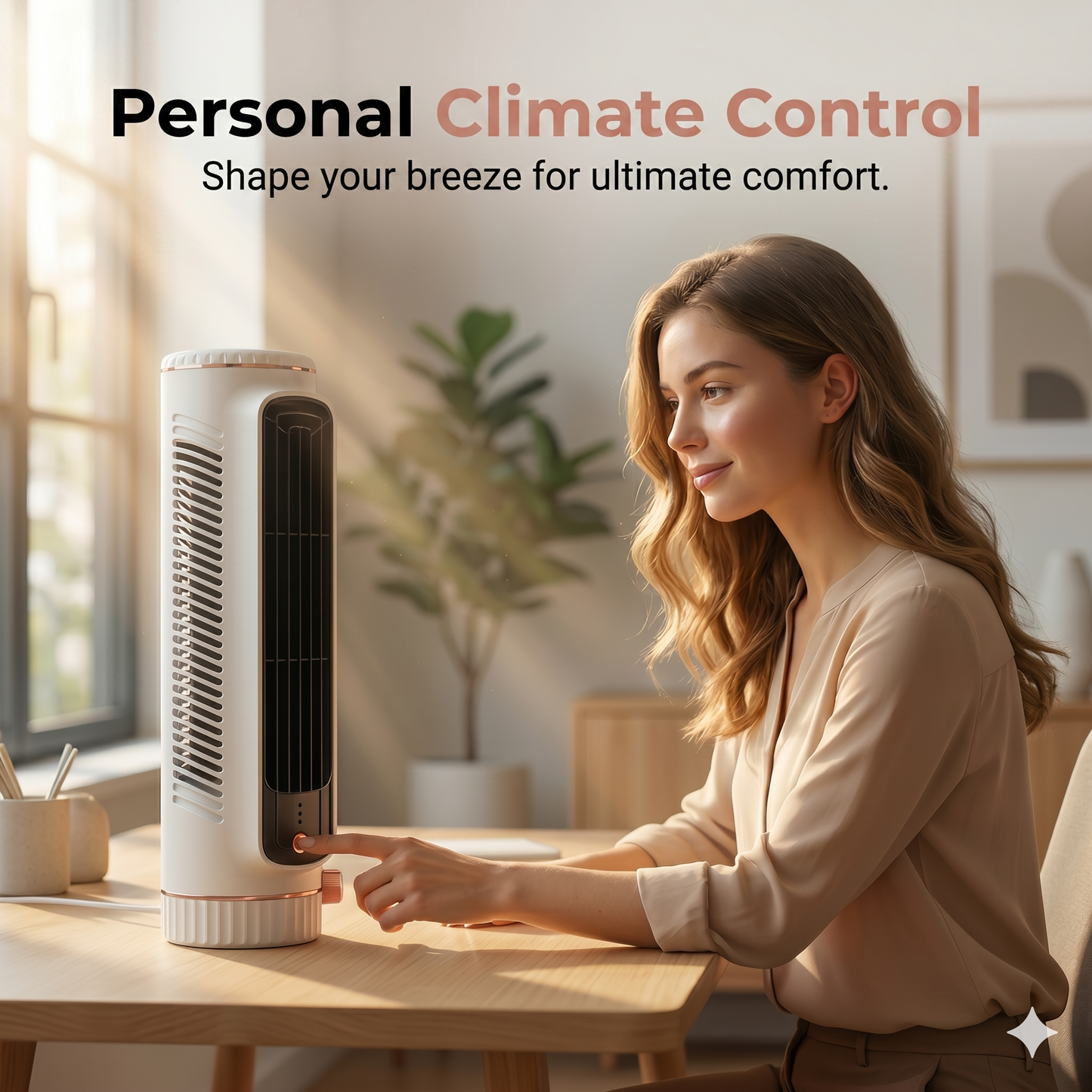 Portable USB tower fan with 3 speeds