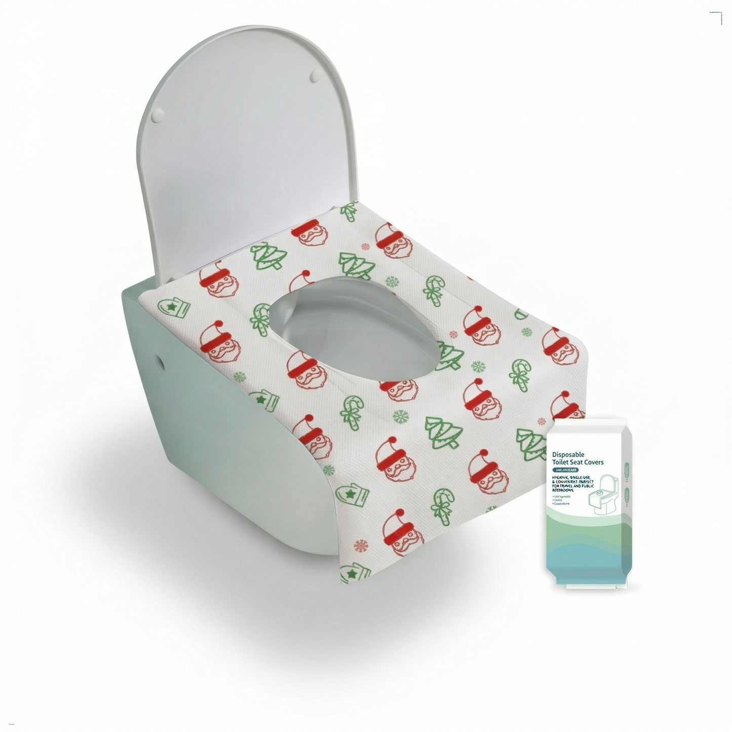 Set of disposable, waterproof toilet seat covers