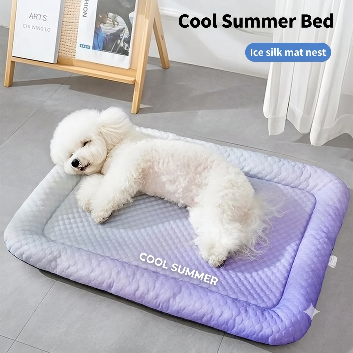 Ice silk cooling mat for dog and cat