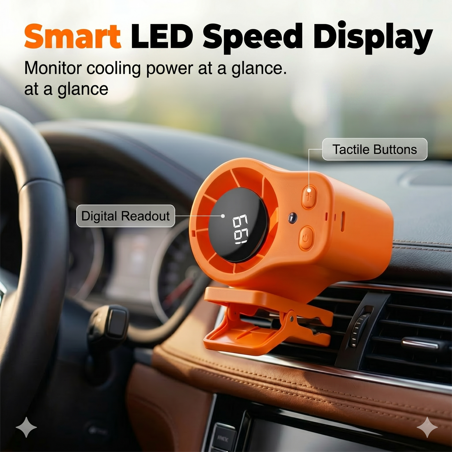 Fan with support arm – LED display