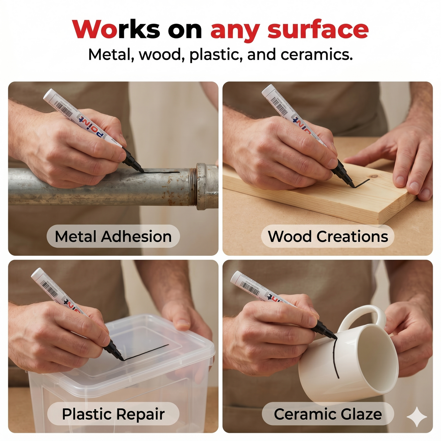 Waterproof oil-based paint marker for ceramics