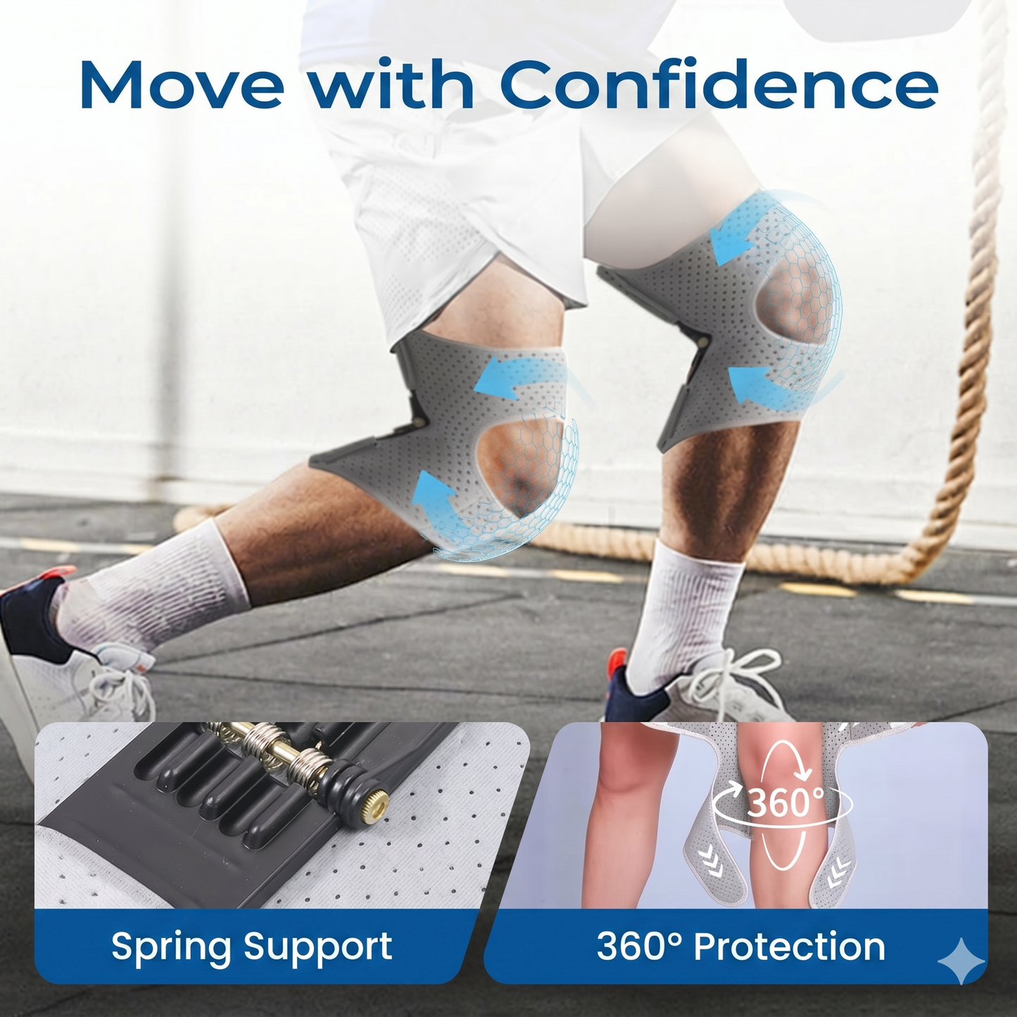 Adjustable knee brace for sports