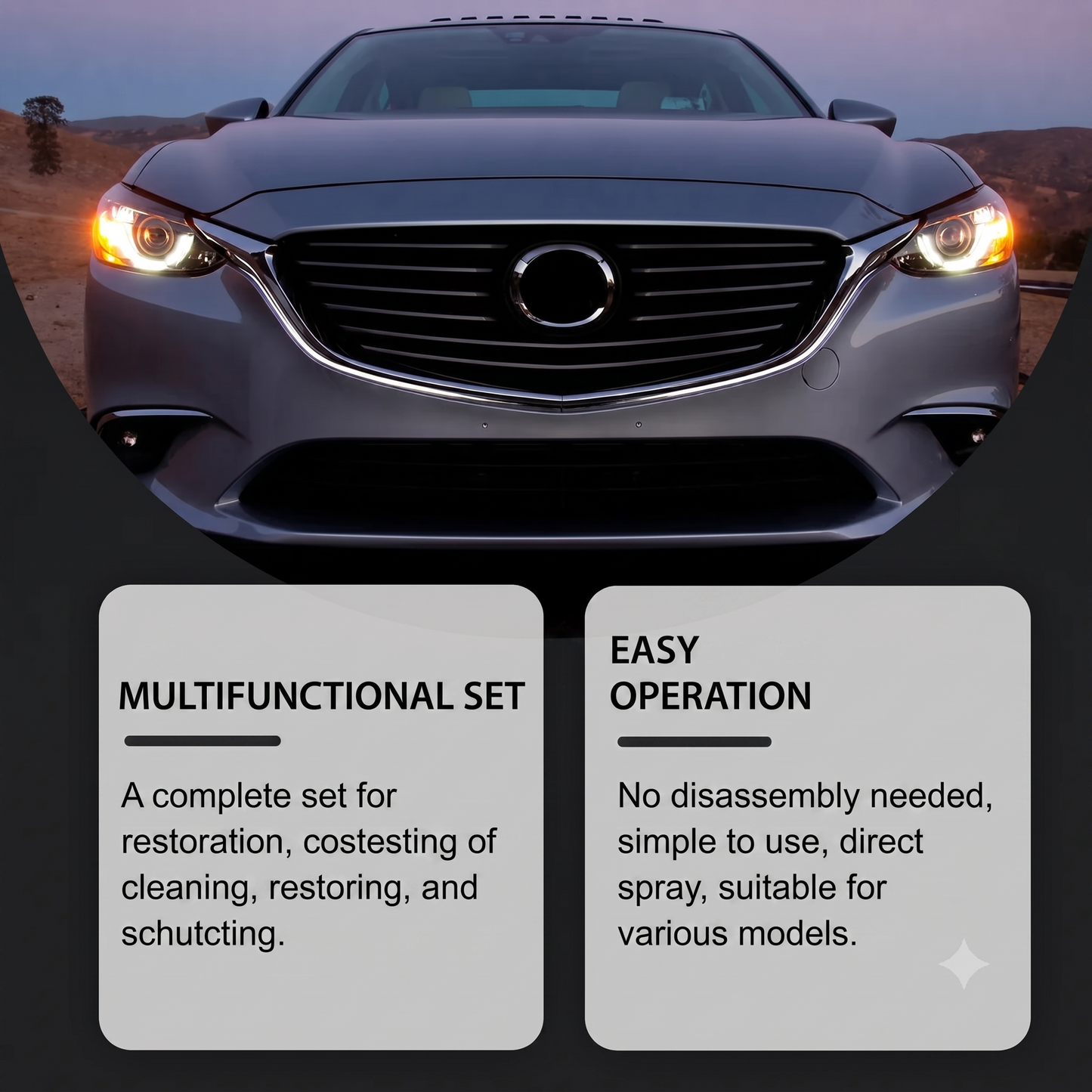 Car headlight restoration kit