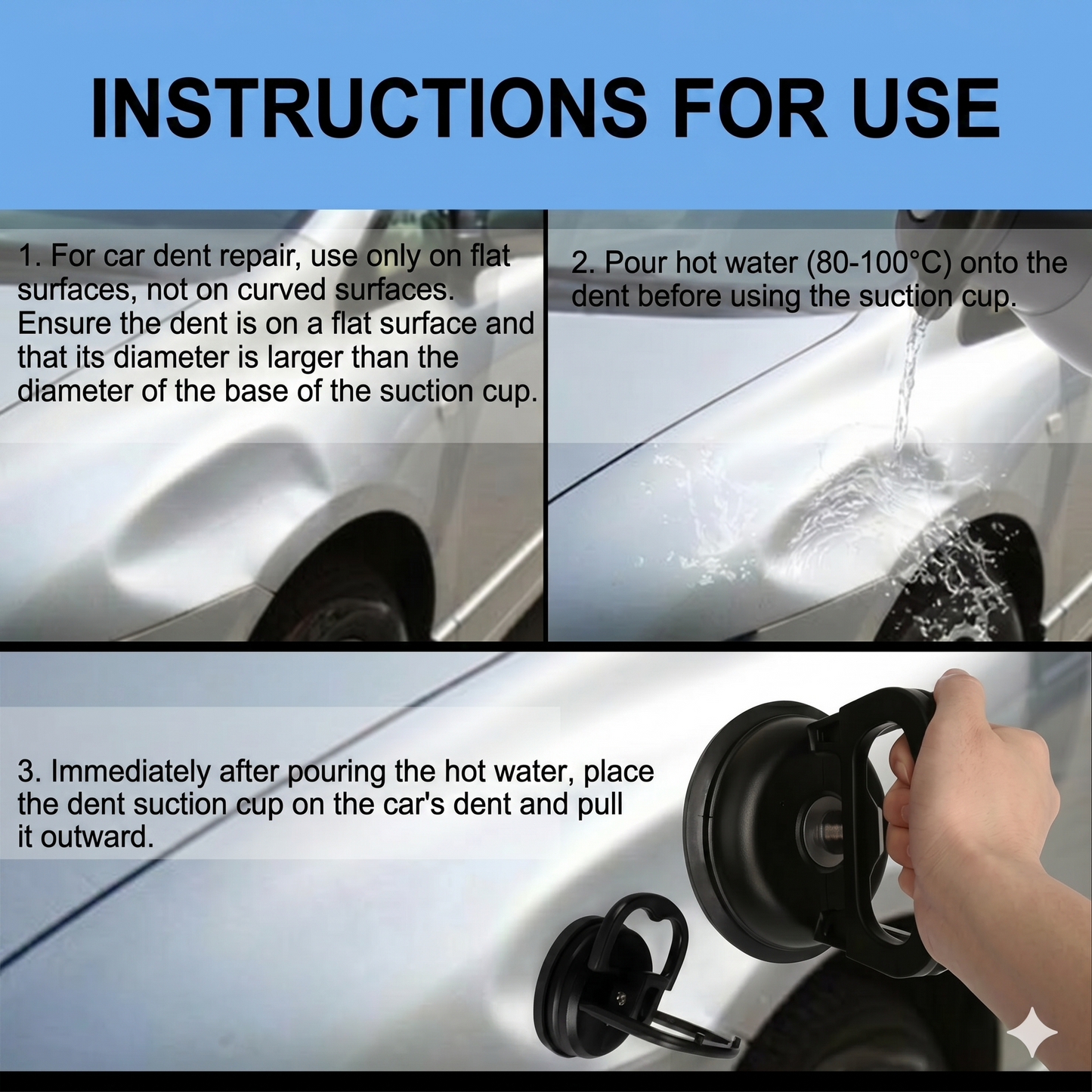 Car body dent remover puller cups
