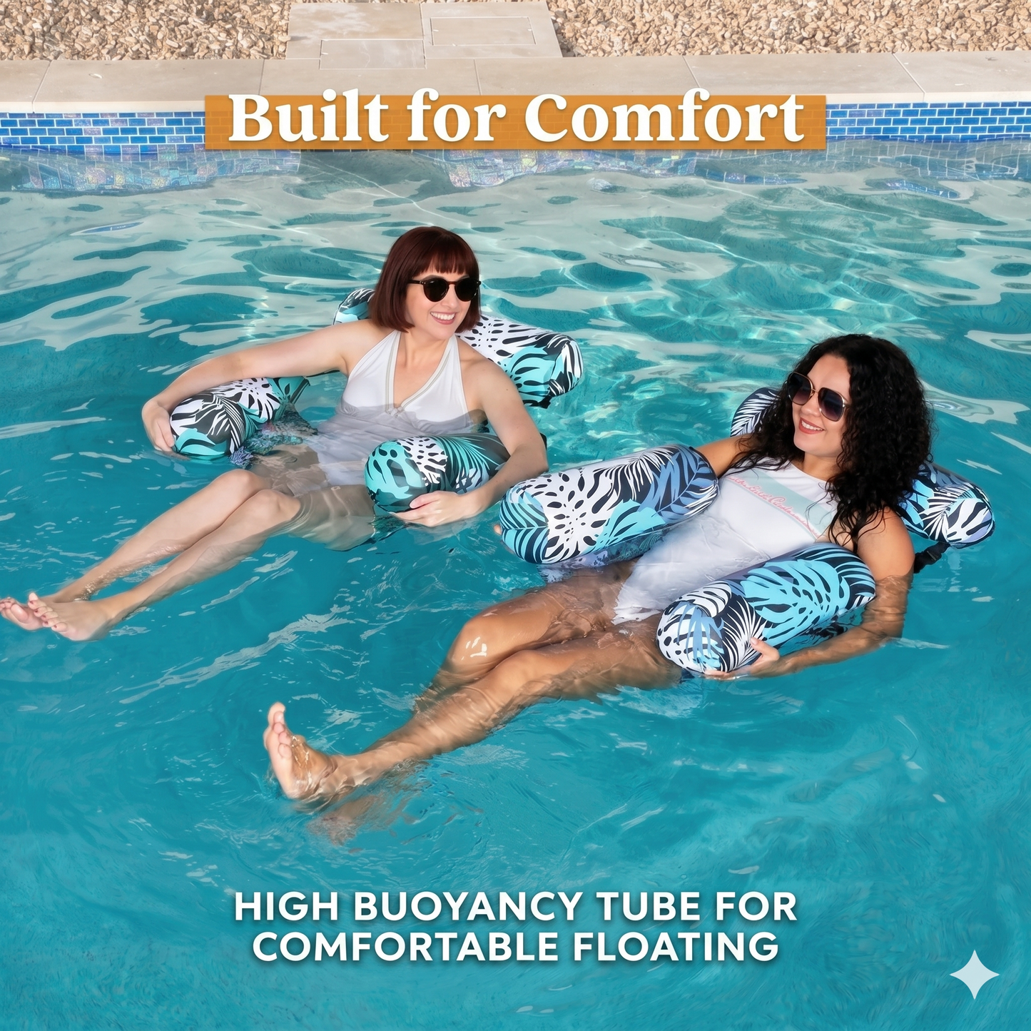 Inflatable floating pool chair