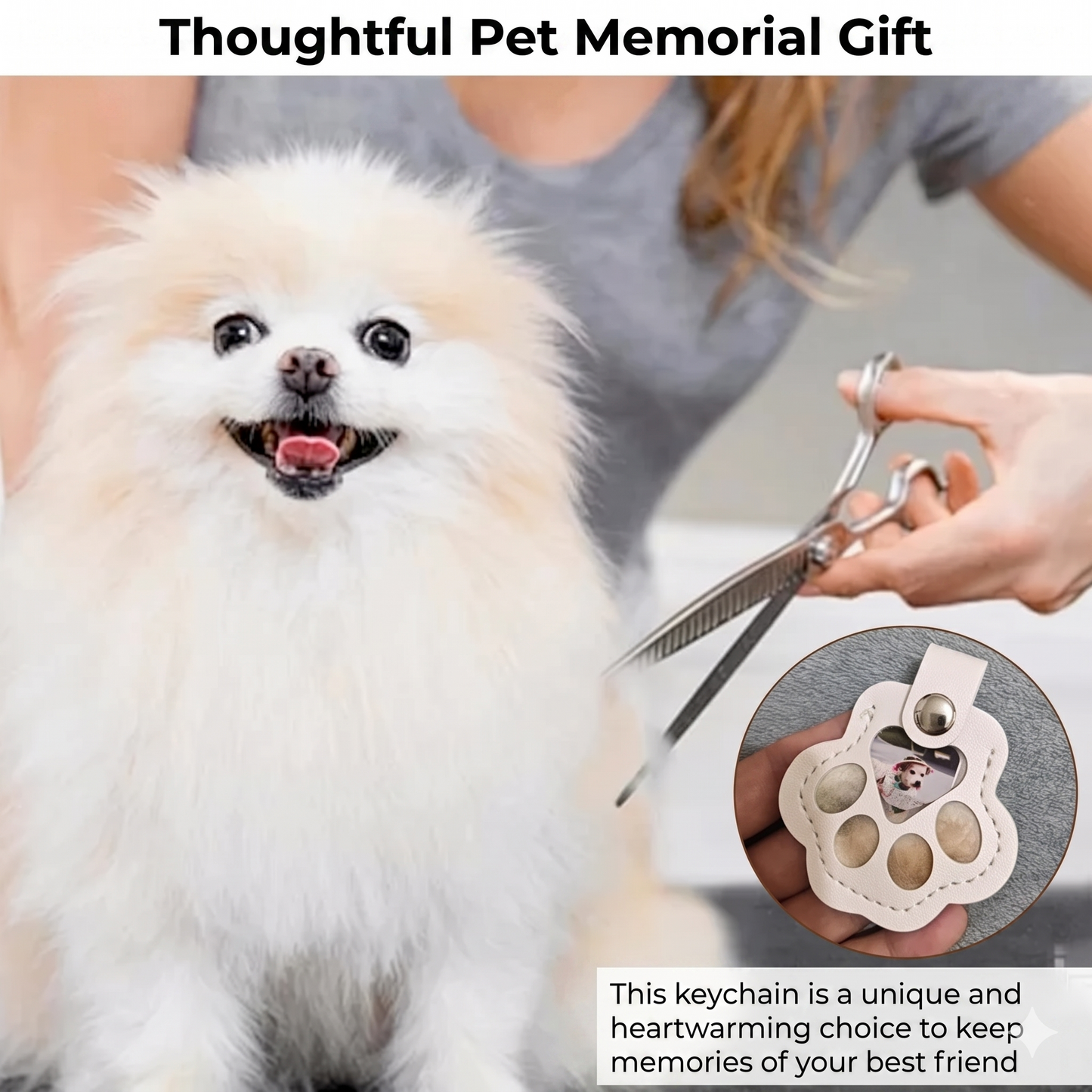 Pet memorial keychain