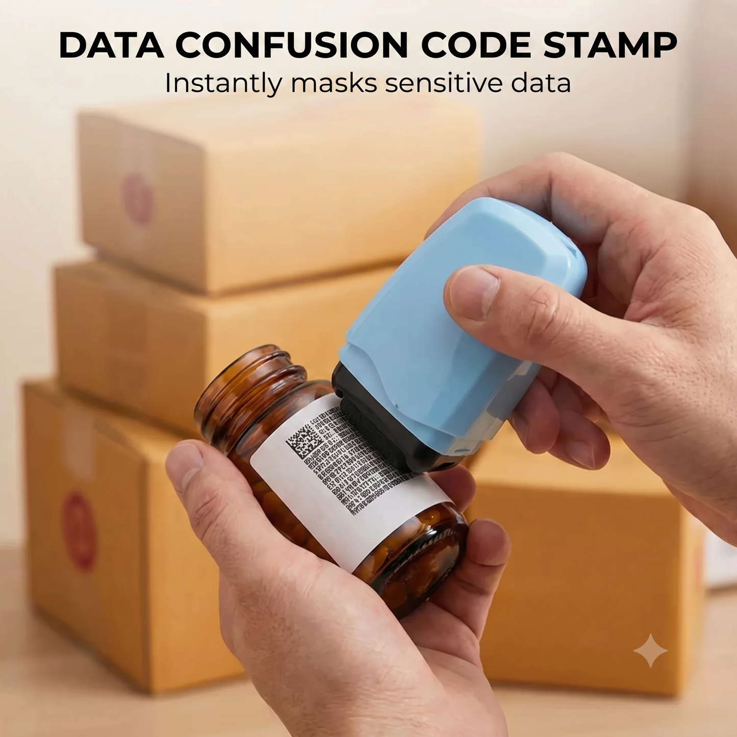 Identity theft protection roller stamp for documents