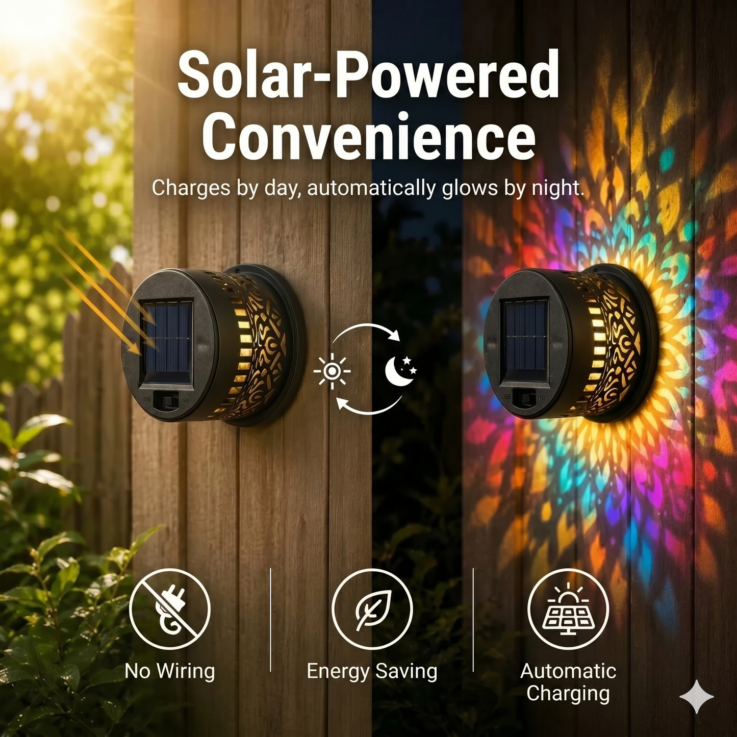 Mandala Solar Lamp - Beautiful Projection & IP65 Waterproof