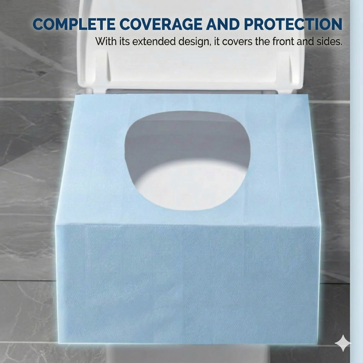 Set of disposable, waterproof toilet seat covers
