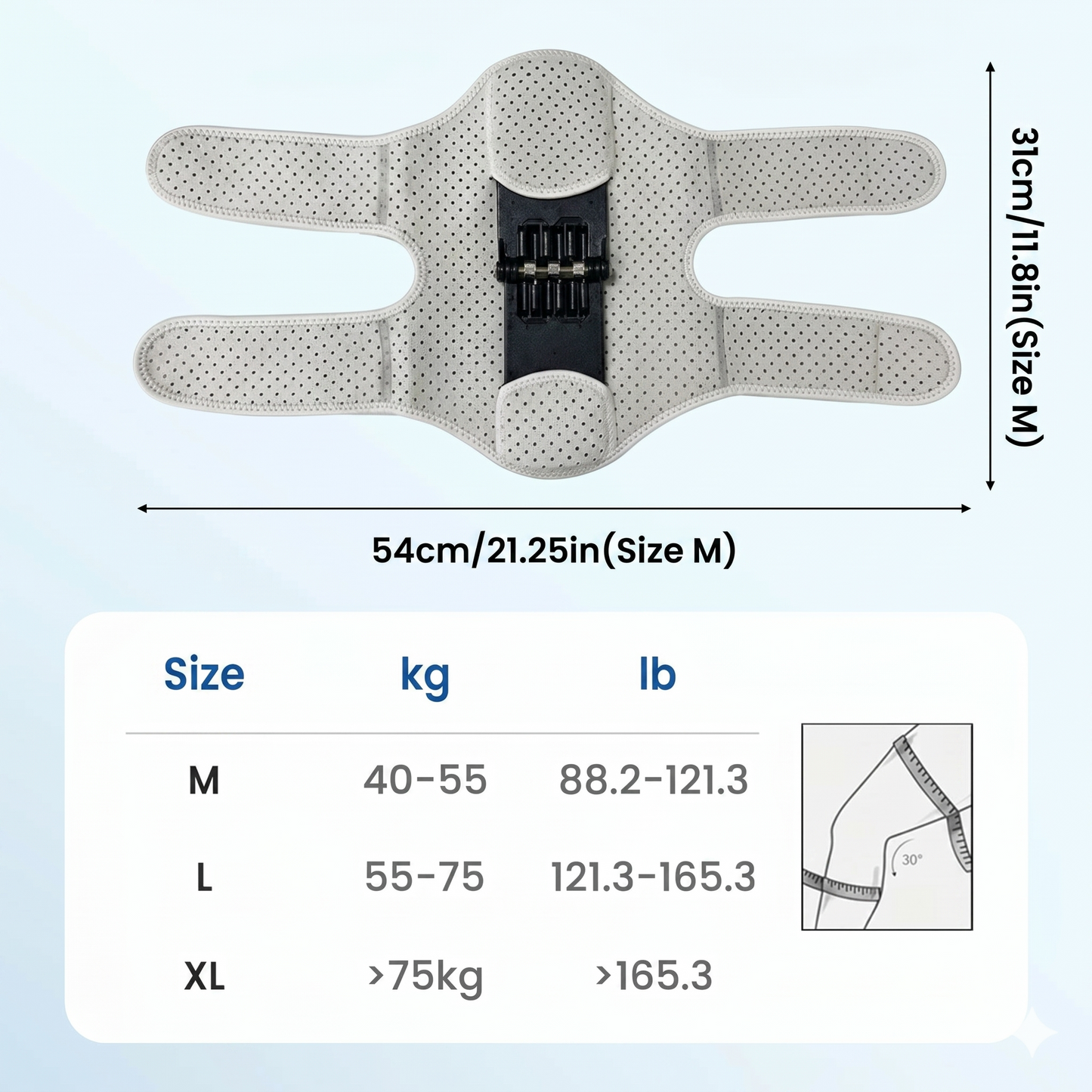 Adjustable knee brace for sports