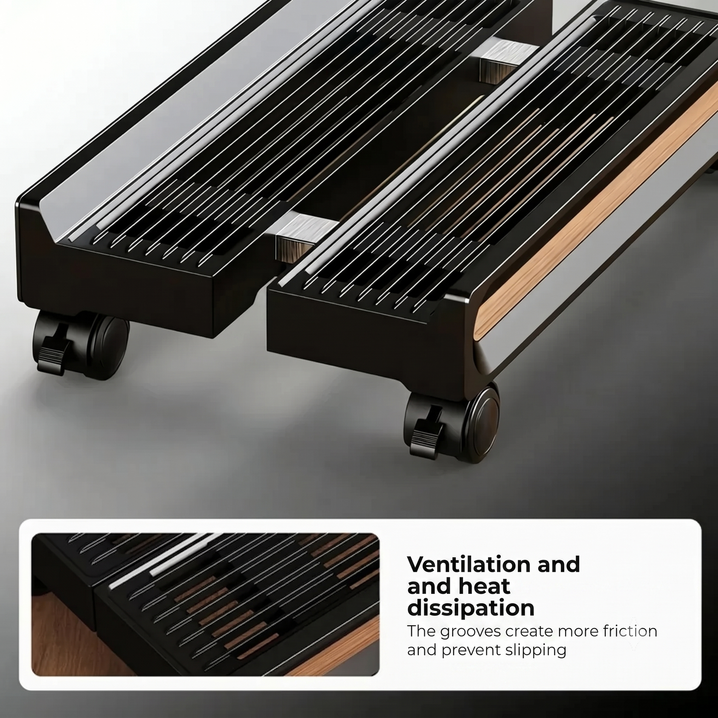 Adjustable computer stand on wheels
